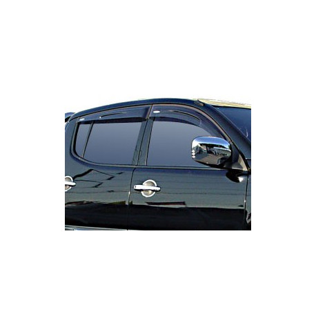 Wind Deflectors Slim-Line, Light Smoke for Mitsubishi L200.MK.5 (Triton) Set of 4